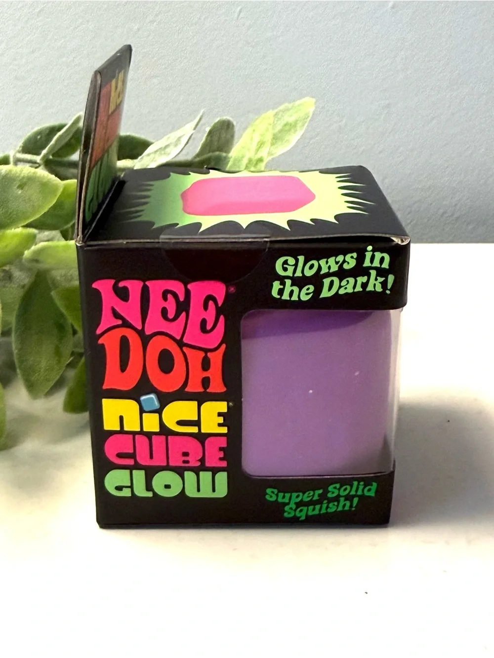 NWT, NeeDoh Nice Cube Glow, Purple - Picture 2 of 3